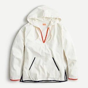 NEW J Crew Weekend Tipped V-Neck Hoodie Mariner Cloth M NWT Cotton